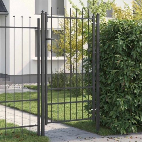 vidaXL Πύλη Φράχτη HORST 100 x 175 cm Μέταλλο Μαύρο Κλειδώσιμο