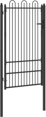 vidaXL Πύλη Φράχτη HORST 100 x 175 cm Ατσάλι Μαύρο Κλειδώσιμο