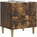 vidaXL Κομοδίνο 2 pcs Καπνισμένο Ξύλο Δρυός 43 x 34,5 x 48 εκ
