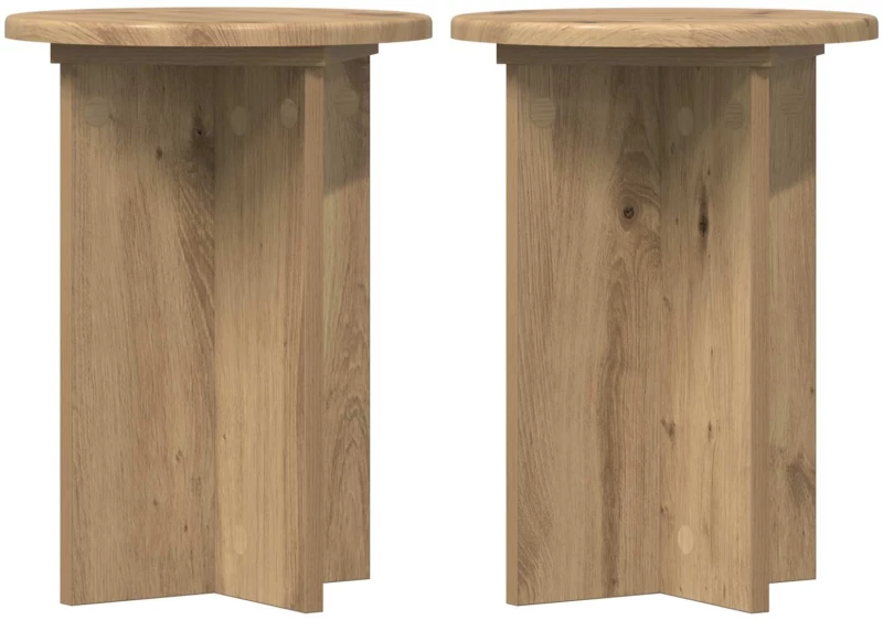 vidaXL Βάση φυτών 2 pcs Artisan Δρυς Ø29,5 x 40 εκ. Επεξεργασμένο Ξύλο