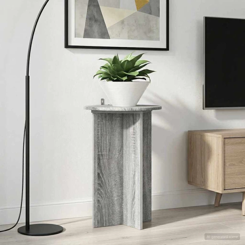 vidaXL Βάση φυτών 2 pcs Γκρι Sonoma Ø40 x 60 εκ. Επεξεργασμένο Ξύλο