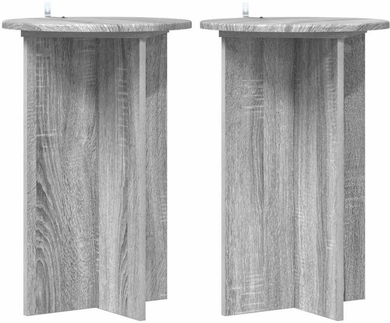 vidaXL Βάση φυτών 2 pcs Γκρι Sonoma Ø40 x 60 εκ. Επεξεργασμένο Ξύλο