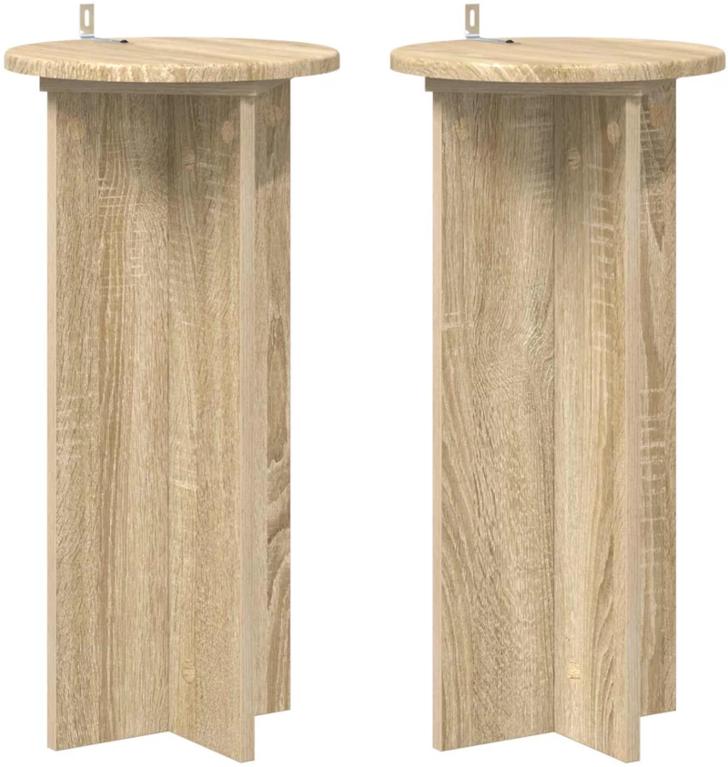 vidaXL Βάση φυτών 2 pcs Sonoma Δρυς 29,5 x 29,5 x 60 εκ.