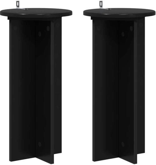 vidaXL Βάση φυτών 2 pcs Μαύρο 29,5 x 29,5 x 60 εκ. Επεξεργασμένο Ξύλο