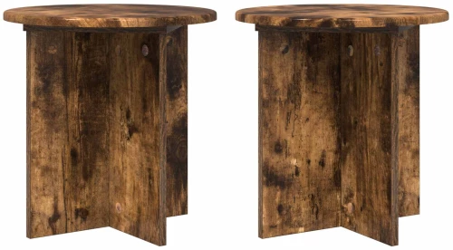 vidaXL Βάση φυτών 2 pcs Καπνισμένο Ξύλο Δρυός 40 x 40 x 40 cm