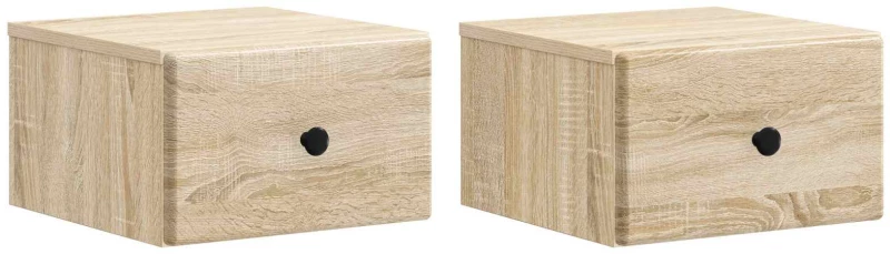 vidaXL Τοίχου Κρεμαστό Κομοδίνο 2 pcs Sonoma Δρυς 34,5 x 33 x 20 εκ.