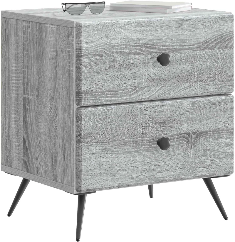 vidaXL Κομοδίνο Γκρι Sonoma 43 x 34,5 x 47,5 εκ Επεξεργασμένο Ξύλο