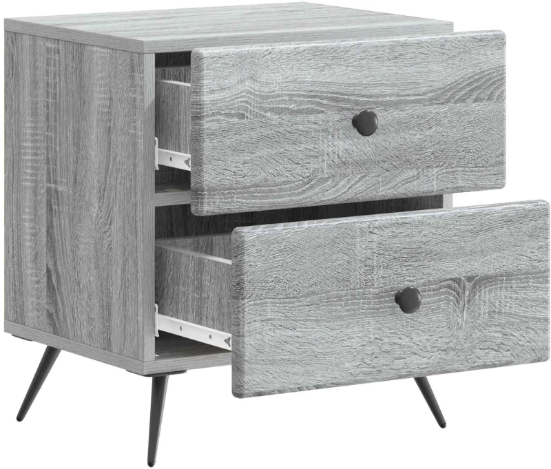 vidaXL Κομοδίνο Γκρι Sonoma 43 x 34,5 x 47,5 εκ Επεξεργασμένο Ξύλο