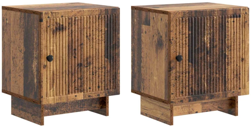 vidaXL Κομοδίνο 2 pcs Παλαιωμένο ξύλο 43 x 34,5 x 50 εκ