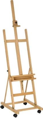 Καβαλέτο, Artist Easel, Ρυθμιζόμενο Ύψος, 4 Τροχοί, Φυσικό + Μαύρο