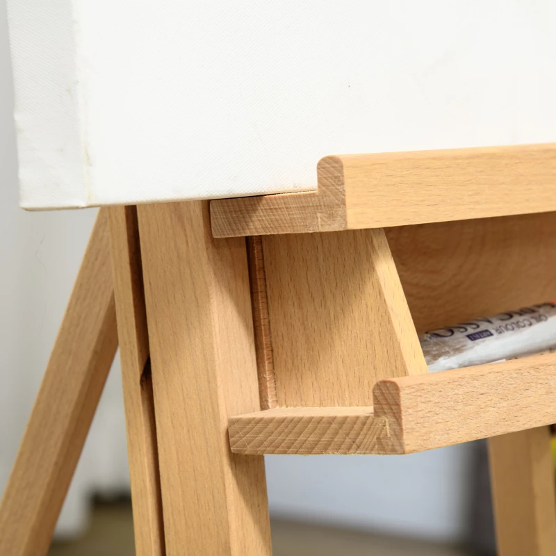 Καβαλέτο, Artist Easel, Ρυθμιζόμενο Ύψος, 4 Τροχοί, Φυσικό + Μαύρο