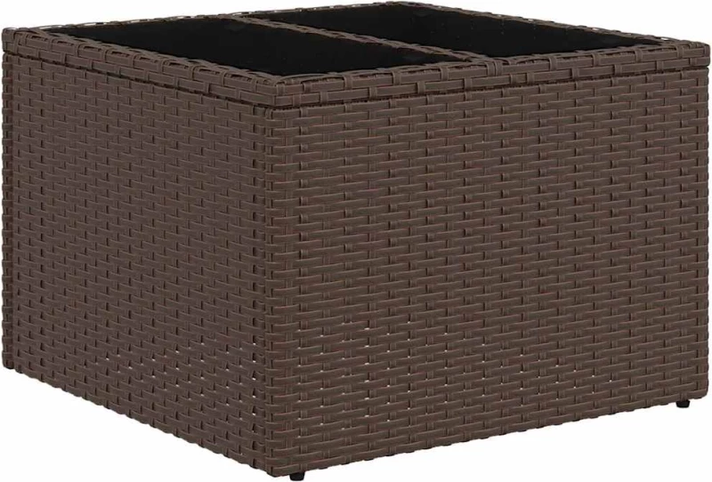 vidaXL Σετ Καναπέ Κήπου με αποθήκευση 7 pcs Καφέ συνθετικό ρατάν