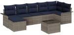 vidaXL Σετ Καναπέ Κήπου με αποθήκευση 8 pcs Γκρι συνθετικό ρατάν