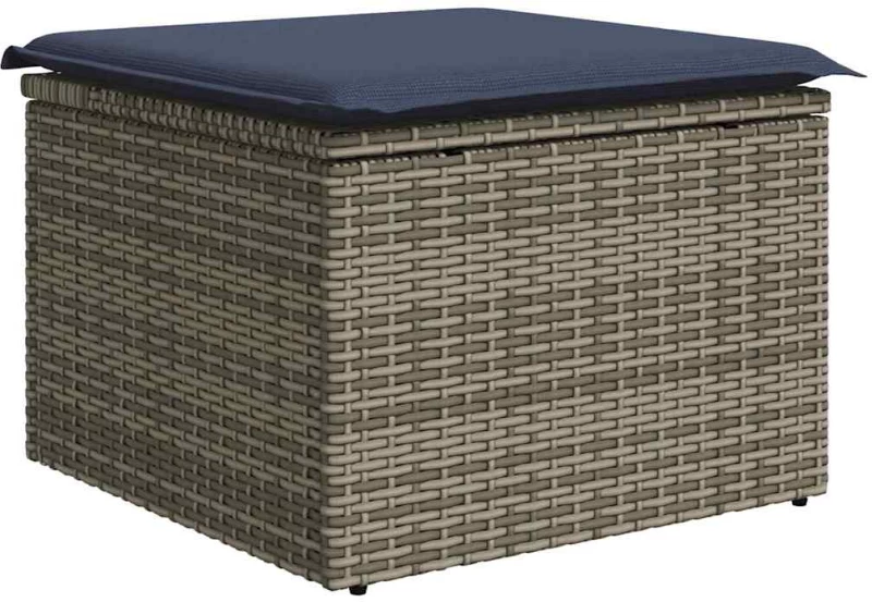 vidaXL Σετ Καναπέ Κήπου με αποθήκευση 8 pcs Γκρι συνθετικό ρατάν