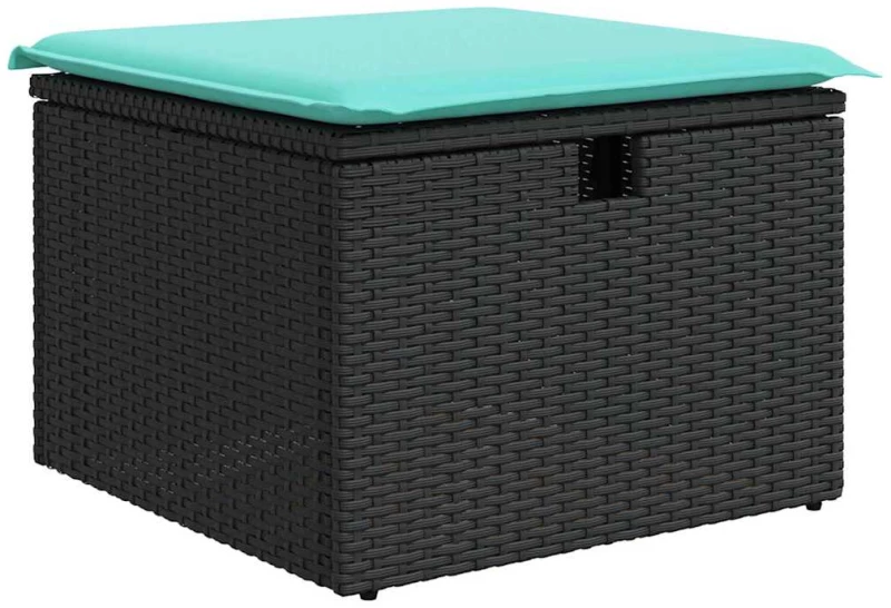 vidaXL Σετ Καναπέ Κήπου με μαξιλάρι 9 pcs Μαύρο συνθετικό ρατάν