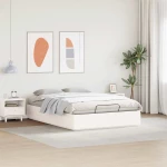 vidaXL Κρεβάτι Οθωμανικού Τύπου Λευκός 120 x 190 cm Στερεό πεύκο