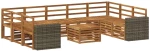 vidaXL Σετ Καναπέ 10 pcs Φυσικό Στερεό Ξύλο Ακακίας
