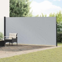 vidaXL Ανακλινόμενος Πλευρικός Απλώστρα Γκρι 500 x 200 cm Πολυεστέρας