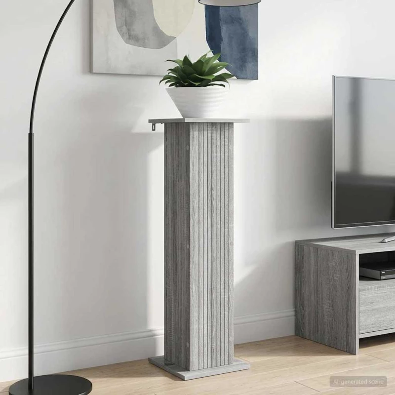 vidaXL Βάση φυτών Γκρι Sonoma 30,5 x 30 x 100,5 εκ Επεξεργασμένο Ξύλο