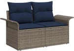 vidaXL Σετ Καναπέ Κήπου με μαξιλάρι 7 pcs Γκρι συνθετικό ρατάν