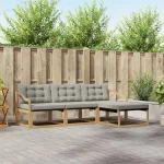 vidaXL Σειρά Καναπέ Εξωτερικού 4 pcs Λευκό και Ανοιχτό Γκρι