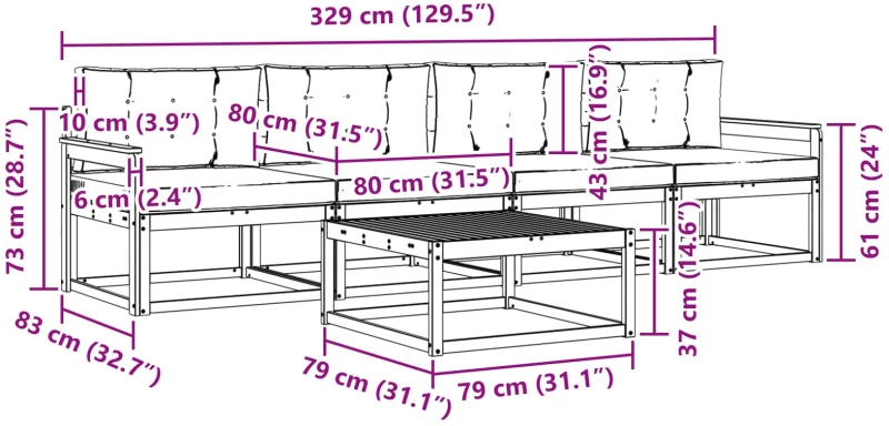 vidaXL Σειρά Καναπέ Εξωτερικού 4 pcs Λευκό και Ανοιχτό Γκρι