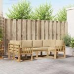 vidaXL Σειρά Καναπέ Εξωτερικού με μαξιλάρι 6 pcs Λευκό και Μπεζ
