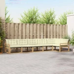 vidaXL Σειρά Καναπέ Εξωτερικού με μαξιλάρι 6 pcs Λευκό και Κρεμ
