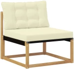 vidaXL Σειρά Καναπέ Εξωτερικού με μαξιλάρι 6 pcs Λευκό και Κρεμ