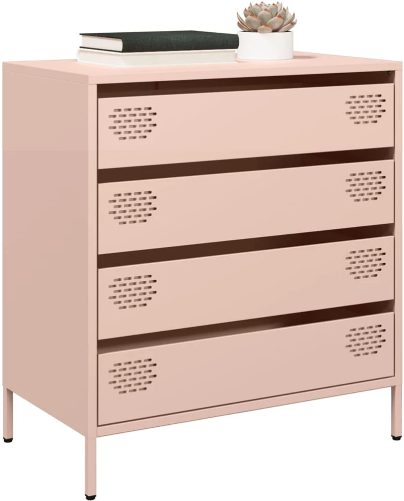 vidaXL Ντουλάπι Ροζ 68x39x73,5 εκ. από Χάλυβα Ψυχρής Έλασης