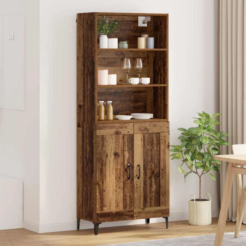 vidaXL Highboard 2 pcs Παλαιό ξύλο Επεξεργασμένο ξύλο