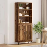 vidaXL Highboard 2 pcs Παλαιό ξύλο Επεξεργασμένο ξύλο