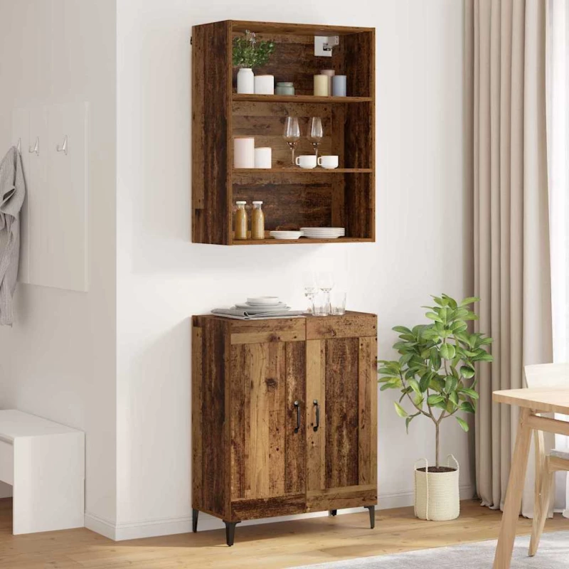 vidaXL Highboard 2 pcs Παλαιό ξύλο Επεξεργασμένο ξύλο
