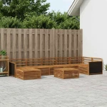 vidaXL Σειρά Καναπέ Εξωτερικού 8 pcs Φυσικό