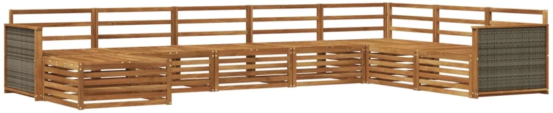 vidaXL Σειρά Καναπέ Εξωτερικού 8 pcs Φυσικό