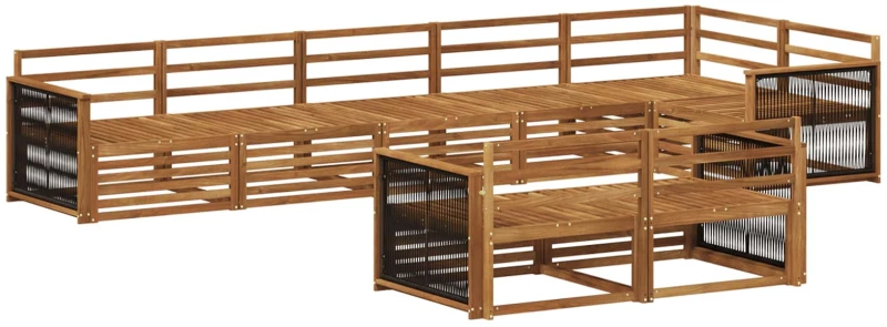 vidaXL Σειρά Καναπέ Εξωτερικού 8 pcs Φυσικό
