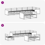 vidaXL Σειρά Καναπέ Εξωτερικού 8 pcs Φυσικό