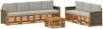 vidaXL Σετ Καναπέ με μαξιλάρι 8 pcs Στερεό Ξύλο Ακακίας