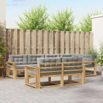 vidaXL Σειρά Καναπέ Εξωτερικού 6 pcs Λευκό και Ανοιχτό Γκρι