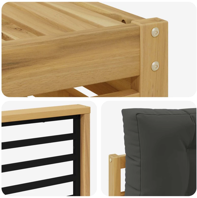 vidaXL Σειρά Καναπέ Εξωτερικού με μαξιλάρι 8 pcs Άσπρο και Ανθρακί
