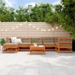 vidaXL Σετ Ξαπλώστρας Κήπου 8 pcs Κερί Παλαίωσης Μασίφ Ξύλο Πεύκου