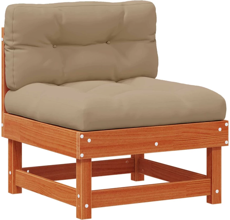vidaXL Σετ Ξαπλώστρας Κήπου 33 pcs Κερί Παλαίωσης Μασίφ Ξύλο Πεύκου