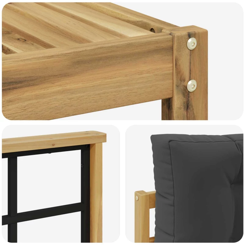 vidaXL Σειρά Καναπέ Εξωτερικού με μαξιλάρι 6 pcs Άσπρο και Ανθρακί