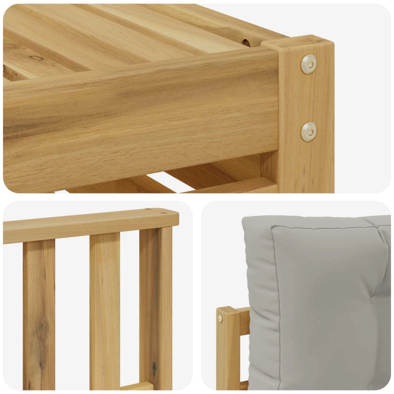 vidaXL Σειρά Καναπέ Εξωτερικού 6 pcs Λευκό και Ανοιχτό Γκρι