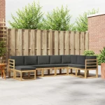 vidaXL Σειρά Καναπέ Εξωτερικού με μαξιλάρι 8 pcs Άσπρο και Ανθρακί
