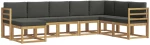 vidaXL Σειρά Καναπέ Εξωτερικού με μαξιλάρι 8 pcs Άσπρο και Ανθρακί