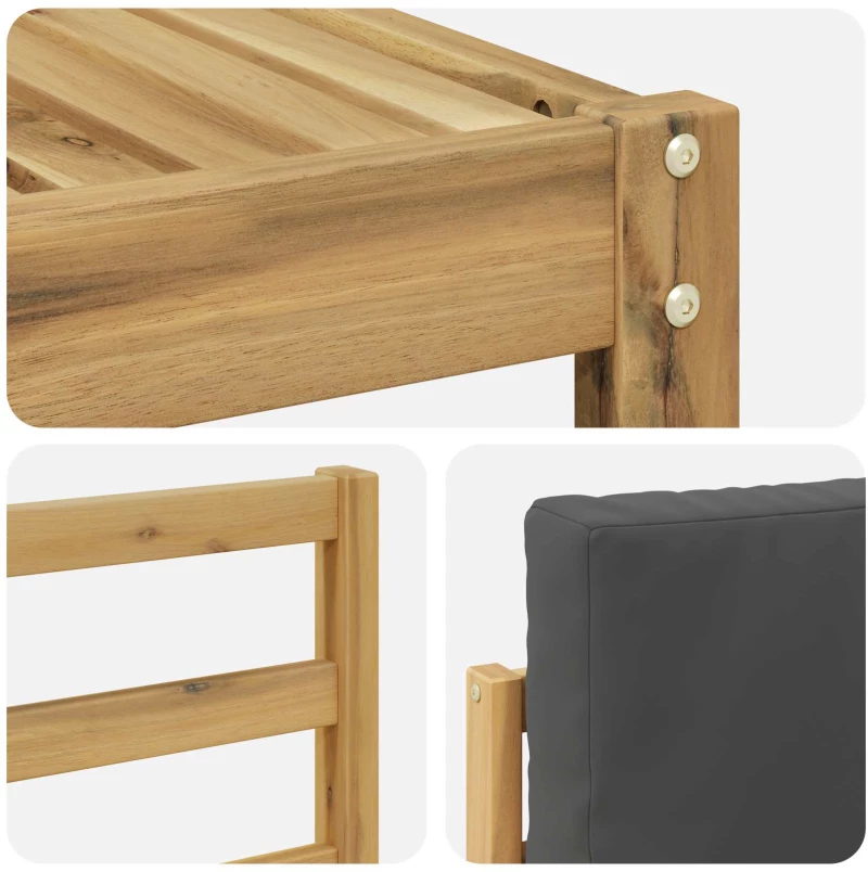 vidaXL Σειρά Καναπέ Εξωτερικού με μαξιλάρι 8 pcs Άσπρο και Ανθρακί