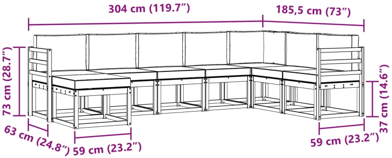 vidaXL Σειρά Καναπέ Εξωτερικού με μαξιλάρι 8 pcs Άσπρο και Ανθρακί