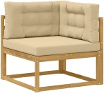 vidaXL Σειρά Καναπέ Εξωτερικού με μαξιλάρι 7 pcs Λευκό και Μπεζ