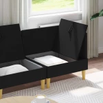 vidaXL Σετ Επίπλων Σαλονιού με μαξιλάρι 3 pcs Μαύρο Ύφασμα